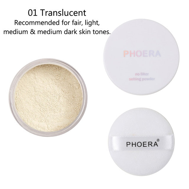 PHOERA™ Loose Face Powder Translucent Smooth Setting Foundation Makeup - Offical Phoera Store