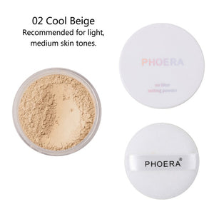 PHOERA™ Loose Face Powder Translucent Smooth Setting Foundation Makeup - Offical Phoera Store